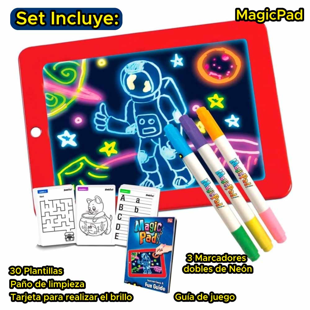 TABLETA PRÁCTICA MAGICPAD (SET CON 30 PLANTILLAS REUTILIZABLES)🤩📝 - ENVÍO GRATIS