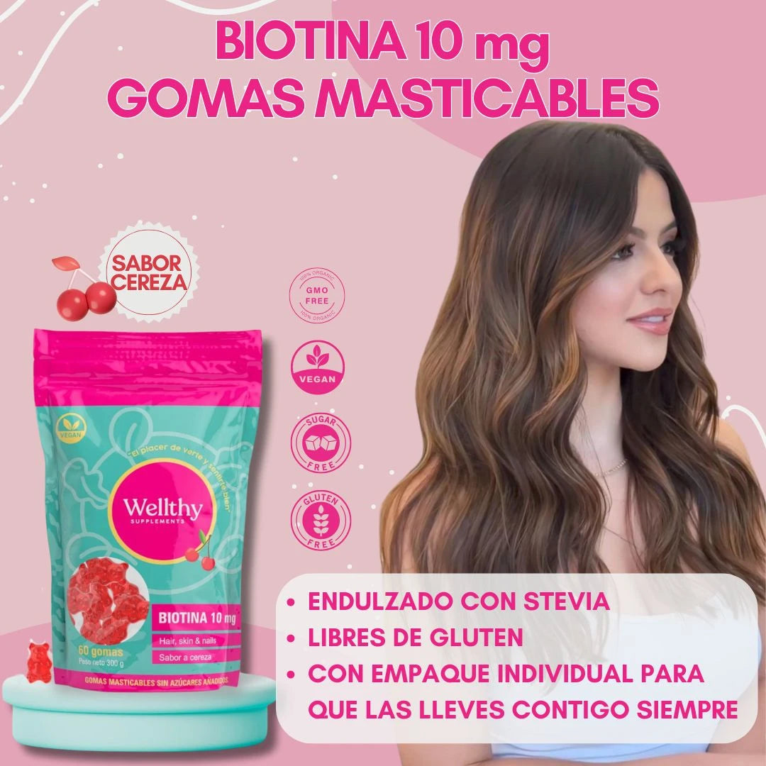 GOMAS DE BIOTIONA SIN AZUCAR (FORTACELE PELO Y UÑAS)💅🏻💇🏻♀️ - LLEVALAS EN COMBO CON GOMAS DE MELATONINA (PARA DORMIR MEJOR) 🌙💤 - ENVIO GRATIS 🤩